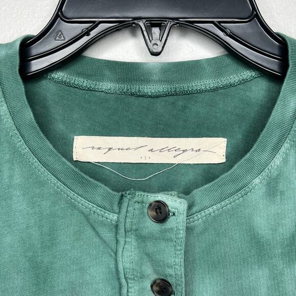 Raquel Allegra Tie Dye Cotton Henley T-Shirt Short Sleeve Sz 1 Small Boho Hippie - Picture 2 of 10